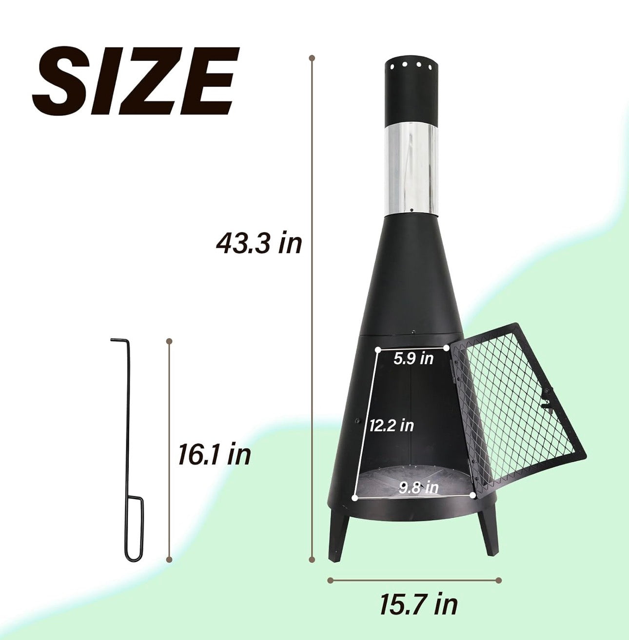 Fireside Chiminea 43" Wood Burning Outdoor FIreplace