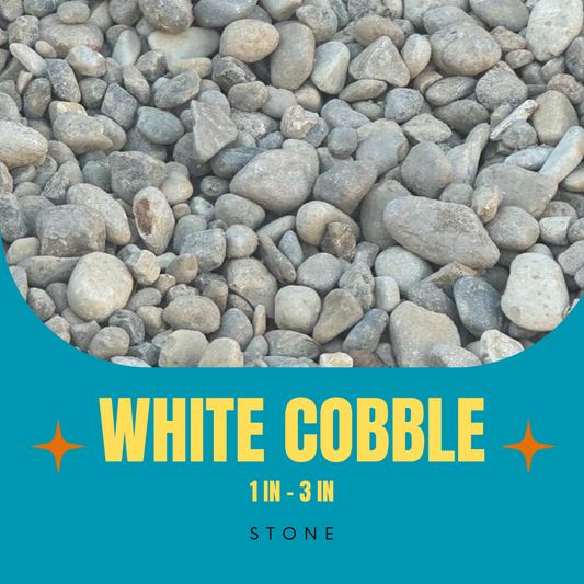 White Cobble Stone 1in-3in
